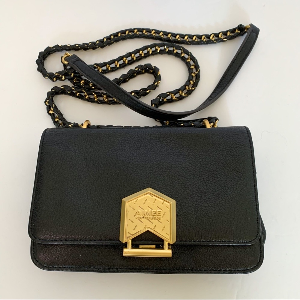 Aimee Kestenberg Black Crossbody Bag with Gold Accents